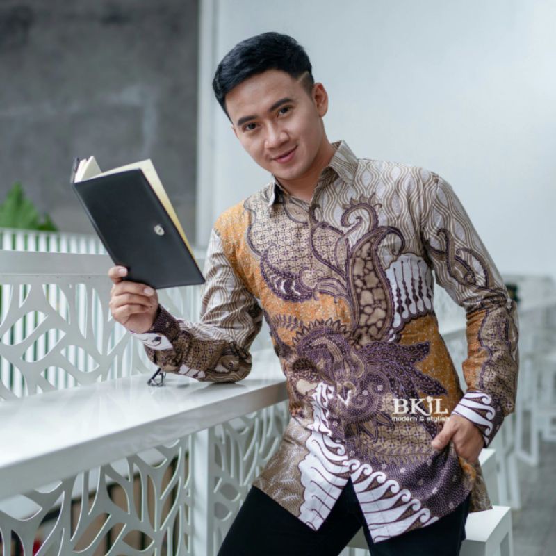 Batik wanita ASJ SA HRB026 Kenongo Kemeja Tosca Pendek