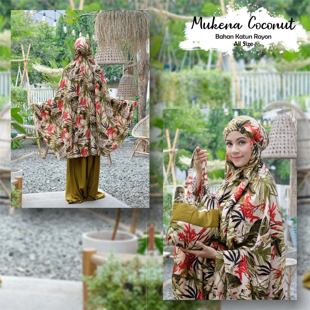 TERMURAH - MUKENA DEWASA COCONUT TERLARIS BEST SELLER - BAHAN KATUN RAYON PREMIUM - BISA COD