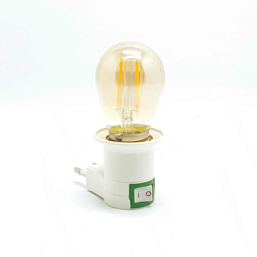 BSC BE-8878 2W E27 G45 2700K Kuning AMBER Lampu Led Filamen Cafe + Linux Fiting Colok Switch / Lampu Tidur