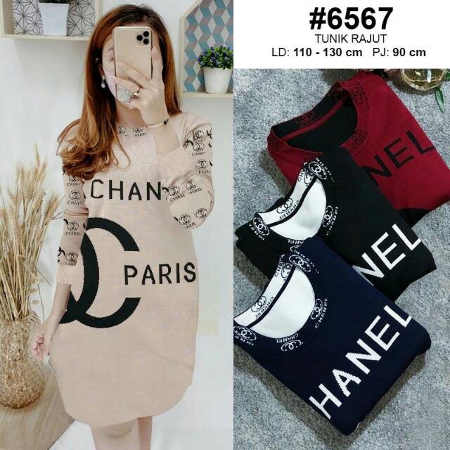 DRESS TUNIK CHANEL RAJUT IMPORT 6567