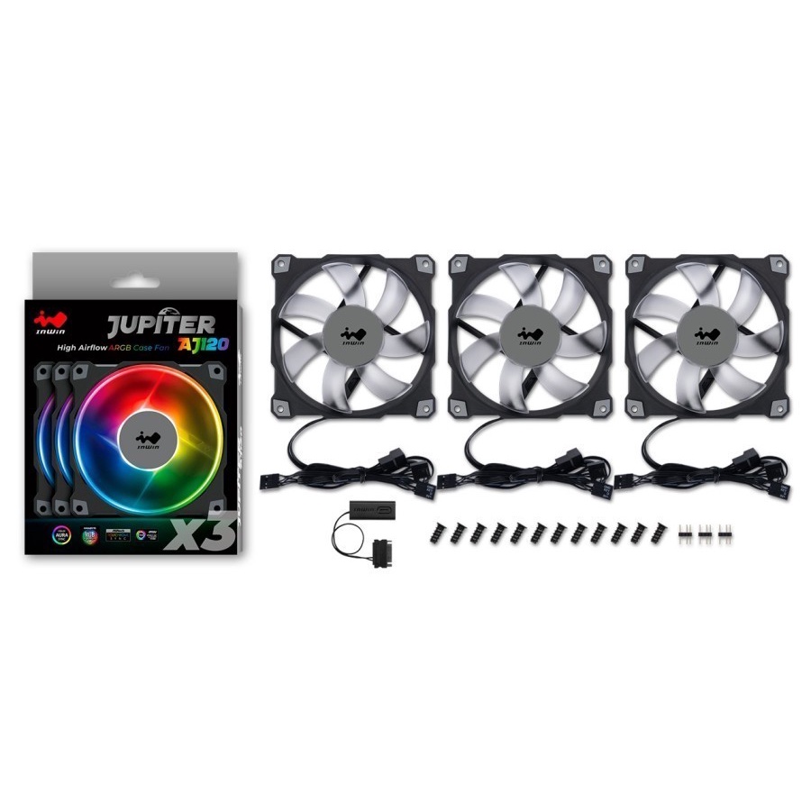 Fan INWIN Jupiter AJ120 High Air Flow ARGB plus controller 3 fan