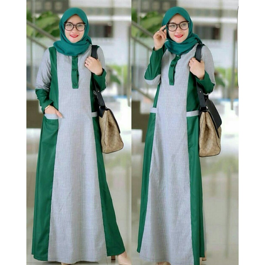 GAMIS SYARI PREMIUM-Gamis wanita maxi jihan tosca dres baju muslim