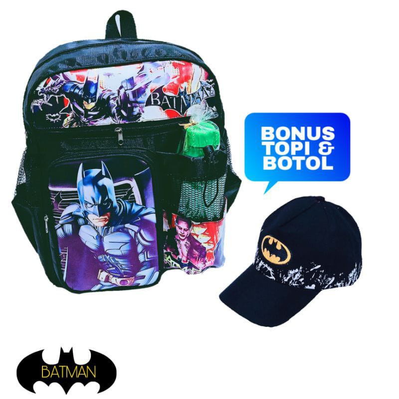 Tas Ransel Batman Free Topi + Botol Minum