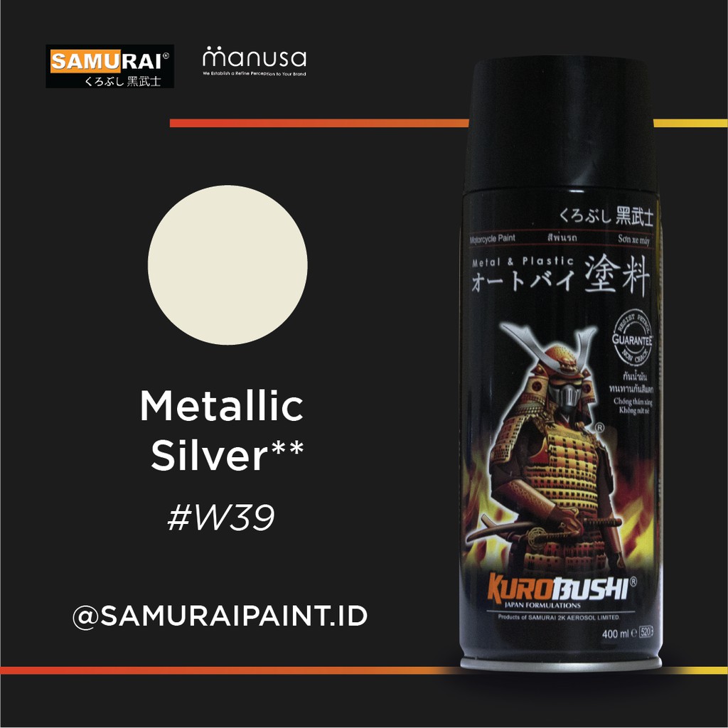 Samurai Paint Warna Metallic Silver Velg Wheel Alloy #w39 Cat Aerosol Kualitas Kompresor