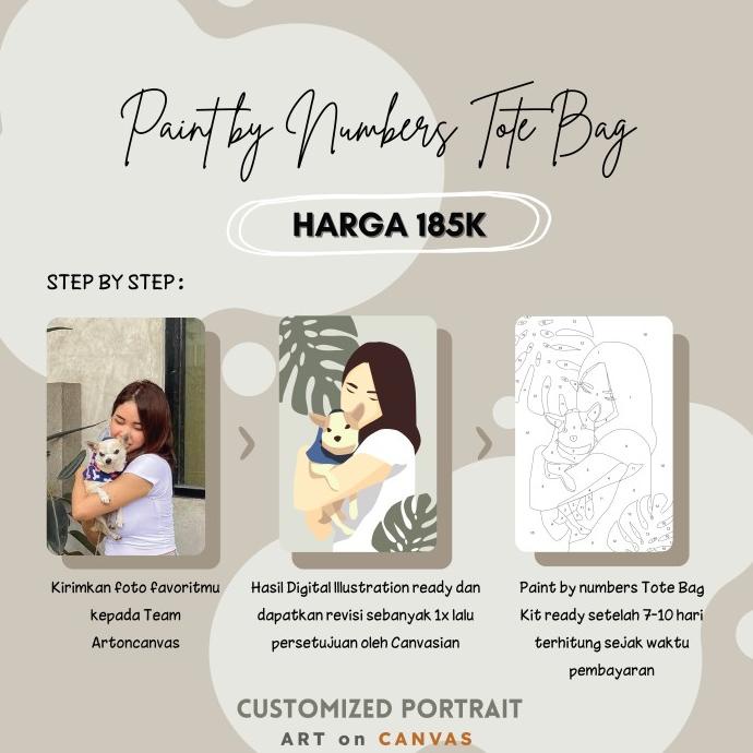 

Customize Potrait Into Digital Illustration Paint By Numbers Tote Bag