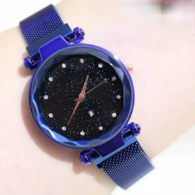 Terbaru Jam Tangan Wanita Diyor Strap Magnet Tanggal Permata D726