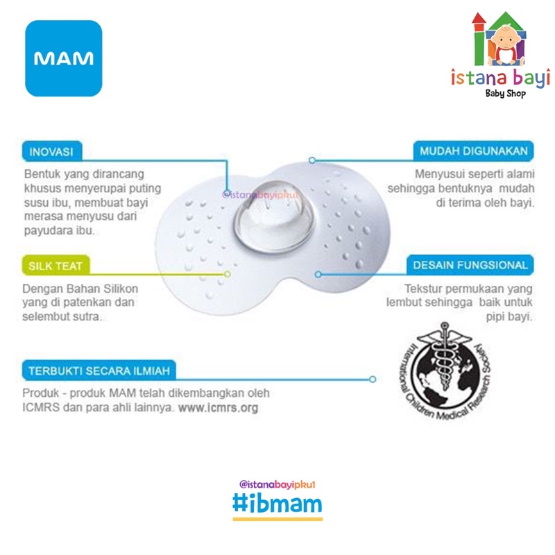 Mam Nipple Shield - Pelindung Puting/Puting Sambung