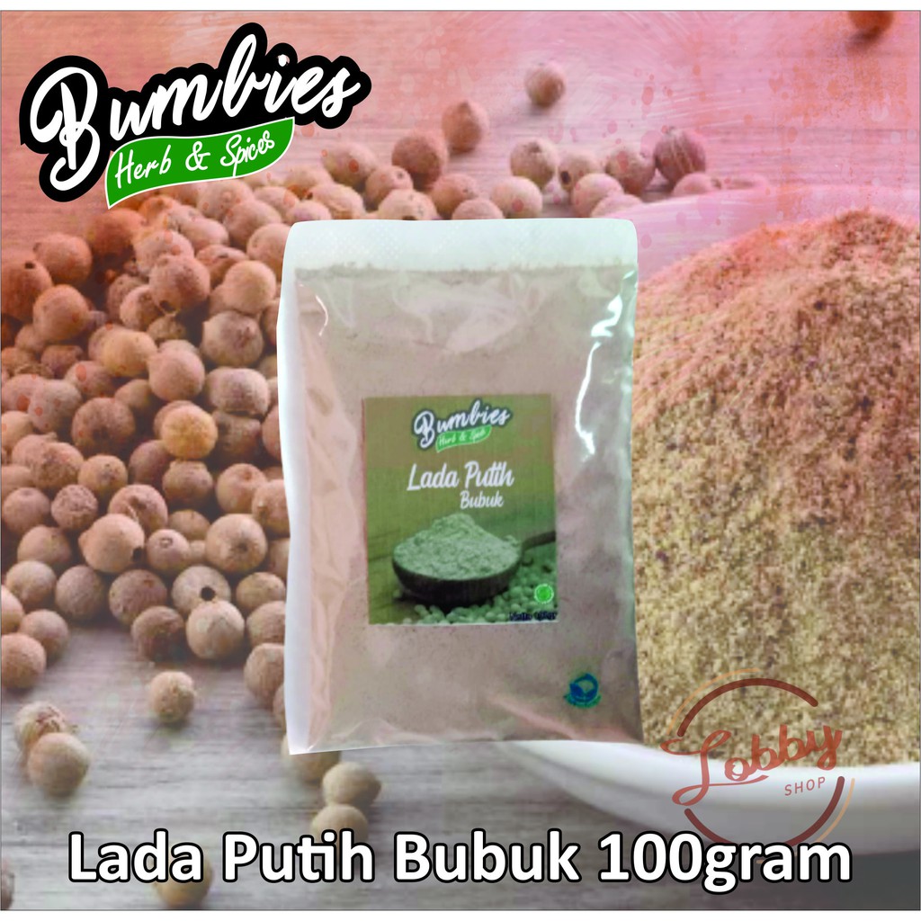 

Lada Putih Bubuk 100gram Bumbies Product | Finely Ground White Pepper | Merica Putih