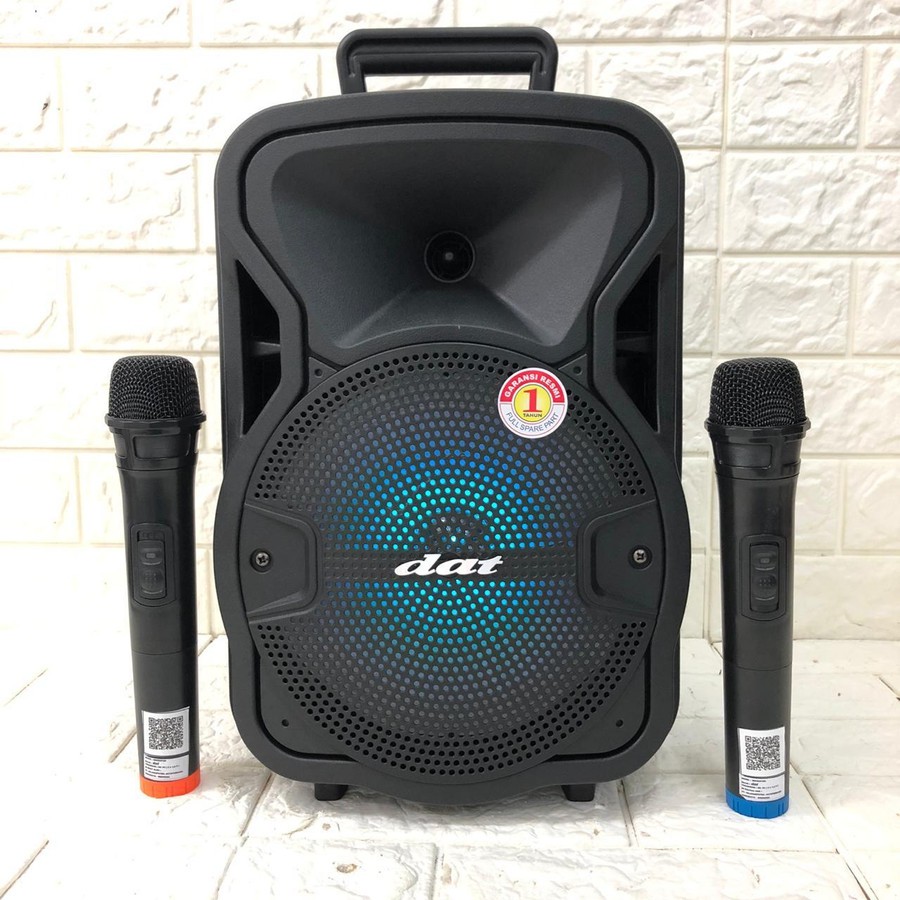 Speaker Bluetooth 8IN 8 Inch 2 Mic Wireless Speaker Portable Ampli Meeting DAT DT 820QD