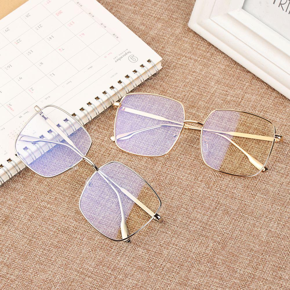 Suyo Kacamata Optik Frame Metal Bentuk Kotak Gaya Vintage Portabel Untuk Pria / Wanita