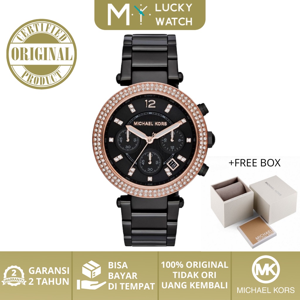 [ ORIGINAL - GARANSI ] MICHAEL KORS MK 5885 JAM TANGAN WANITA JAM TANGAN CEWEK MK5885 PARKER STRAP H