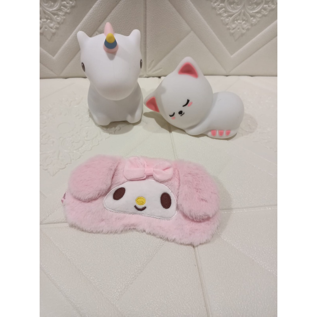 Tutup mata my melody cinnamoroll bahan plush