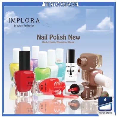 TIKTOK - Implora Nail Polish NEW Kutek RedClearNudes - Satuan BPOM