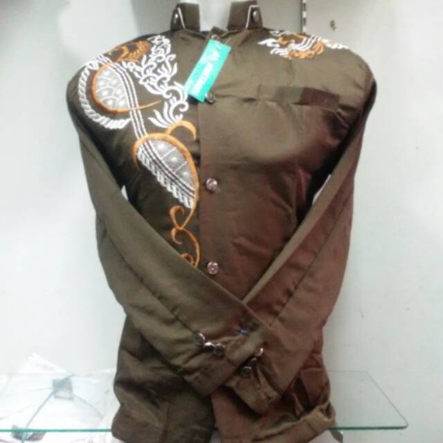 Produsen Baju Koko Jas Koko Jasko Muslim Pria Dewasa Coklat Bordir Murah Lengan Panjang Al Muttaqin