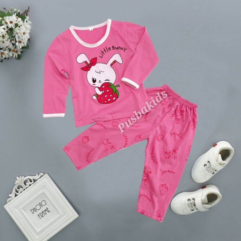SETELAN ANAK PP / SETELAN BAJU TIDUR ANAK PANJANG UNISEX COWOK - CEWEK-LITTLE BUNNY PP