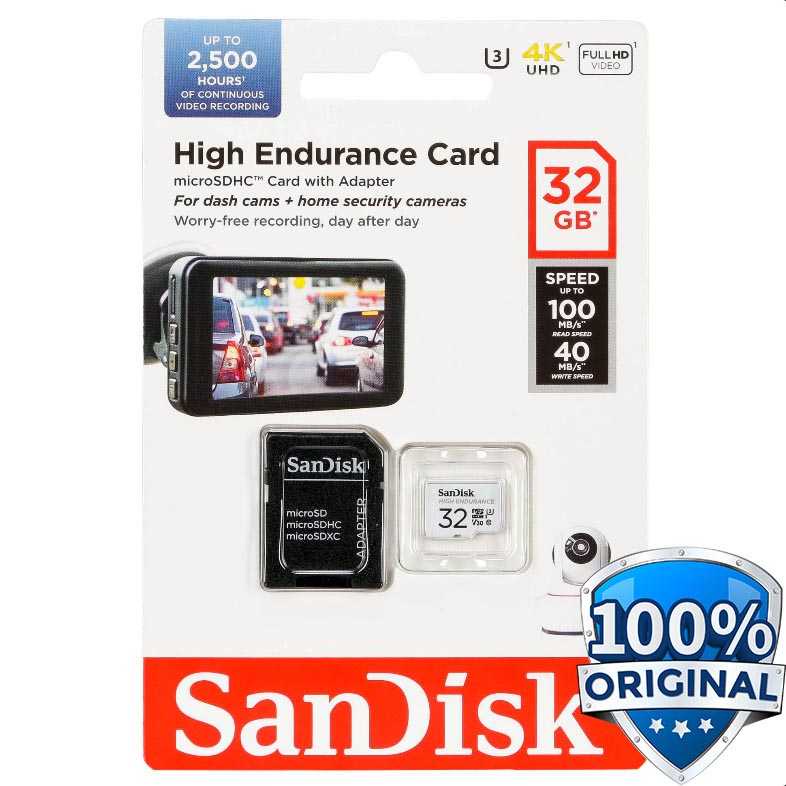 SanDisk High Endurance micro SD Card C10 U3 V30 (100MB/s) - SDSQQNR