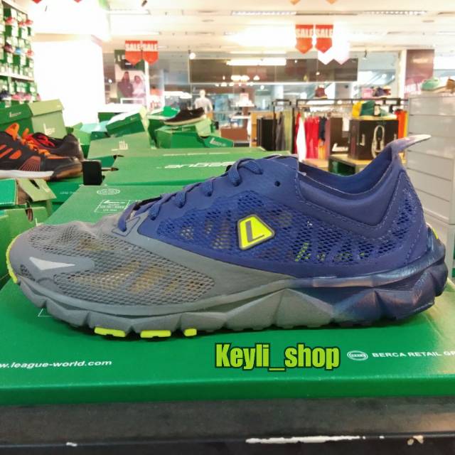Sepatu League Volans 2.5 M Blue Running Shoes Cowo Sneakers Pria Biru Original Murah Promo Diskon