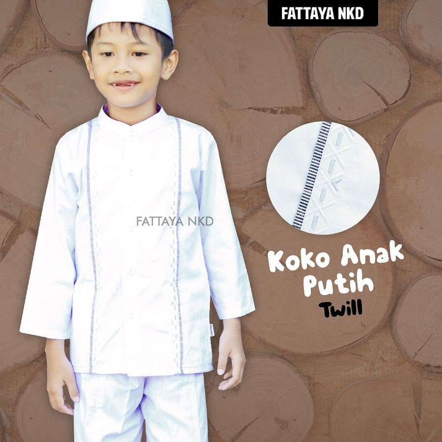 SETELAN ANAK BAJU KOKO PUTIH by FATAYA COLLECTION