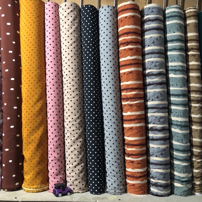 kanara_new kain POLKADOT&SALUR monalisa- monalisa polkadot ecer-polkadot meteran- HARGA PER 0,5Meter