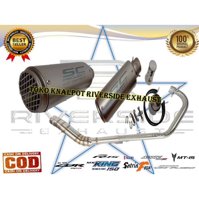 Knalpot Import Sc Project CRT Jaring Original Vixion Satriafu Sonic150 R15 Mt15 Cb150R Cbr150