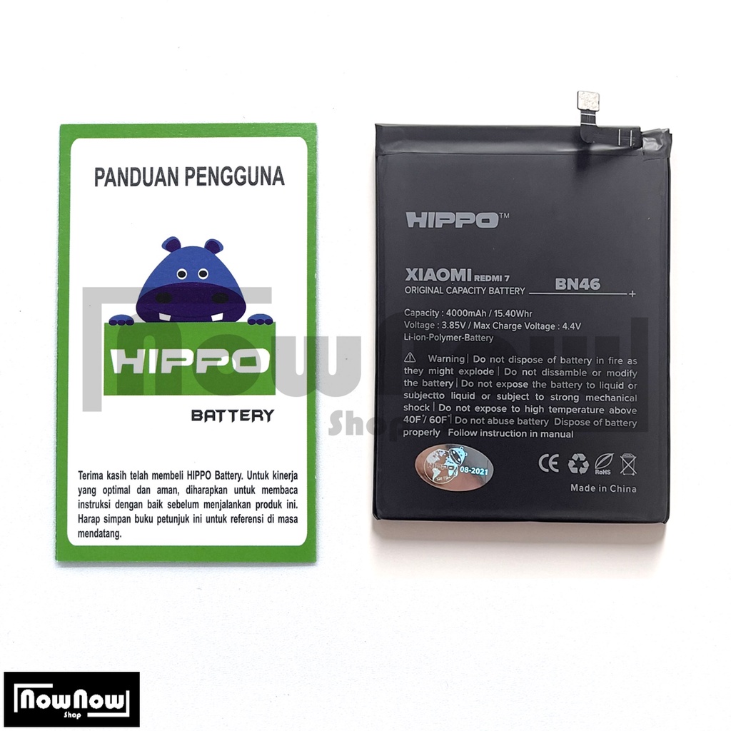 Baterai Hippo Xiaomi Redmi 7 / Redmi Note 8 / Redmi Note 6 BN46 BN 46 Original Batre Batrai Battery HP