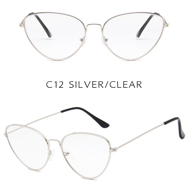 (YUZHU) Bayar di Tempat Kacamata Hitam Wanita Model Retro Cat Eye Sunglasses Women UV400 Protection
