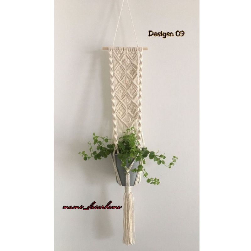 Tali pot gantung makrame , desigen rajutan.