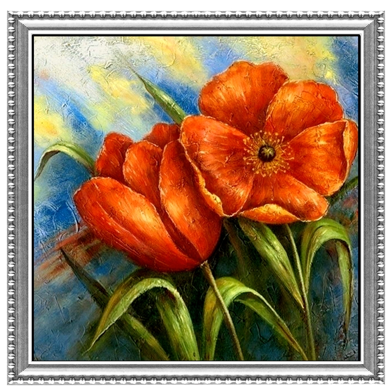 Buatan Tangan Pendidikan Lukisan Berlian Tanaman Bunga Series