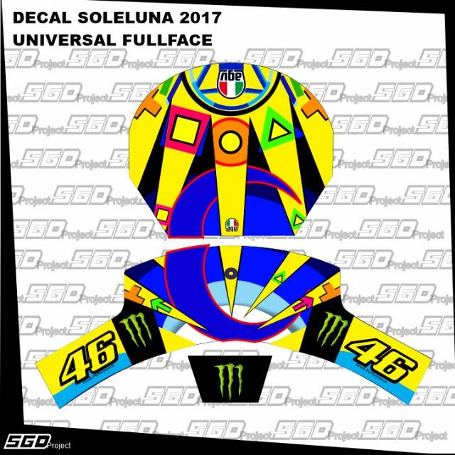 Stiker Decal Helm Motif Soleluna 2017 Universal