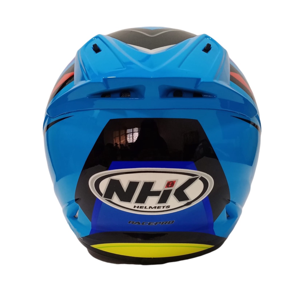 HELM NHK RACE PRO SHADOW BLUE FLO GLOSSY HELM FULL FACE NHK