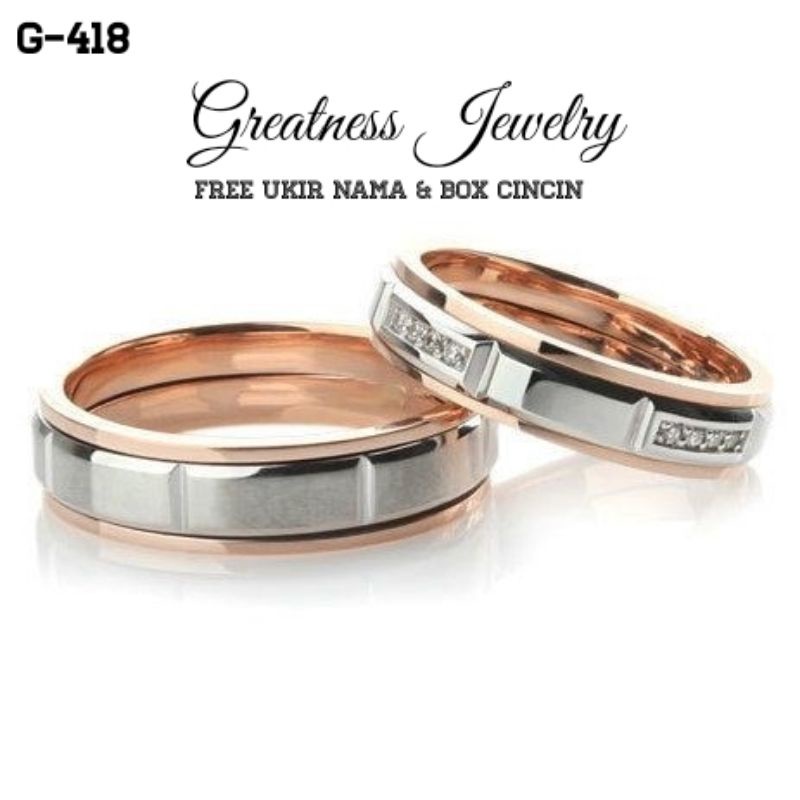 Cincin Kawin Nikah Single Pria Palladium G-418