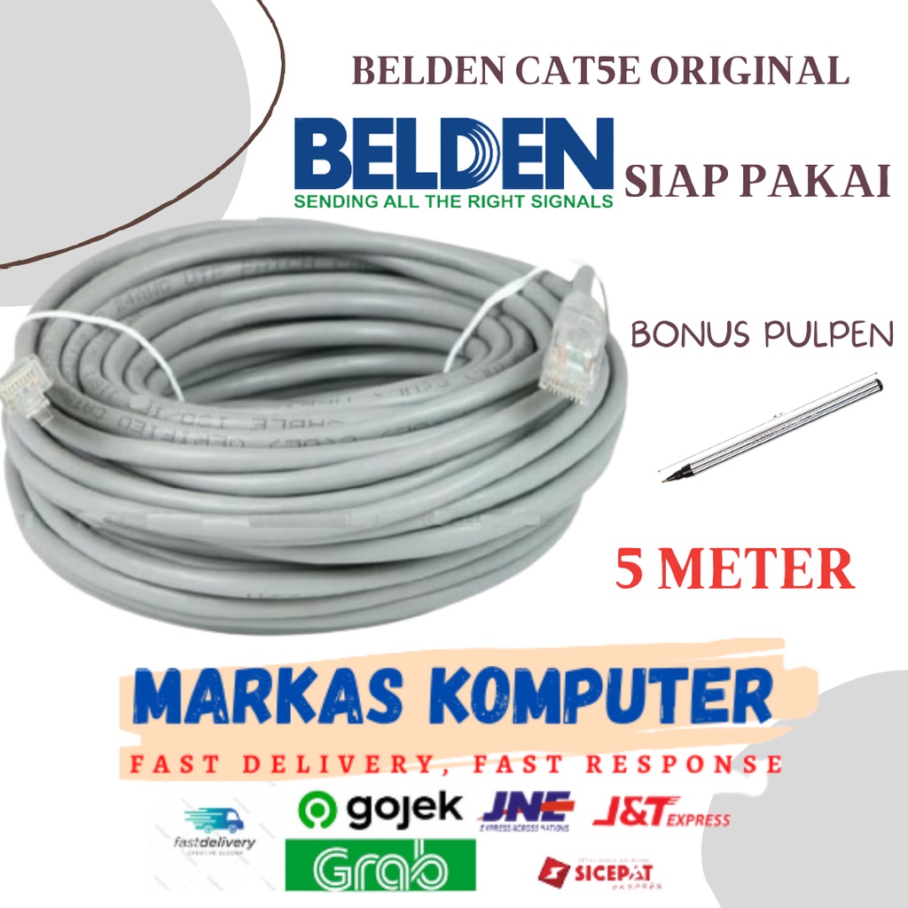 Kabel LAN Belden 5 M UTP RJ45 Cat5E ORIGINAL USA 5 Meter