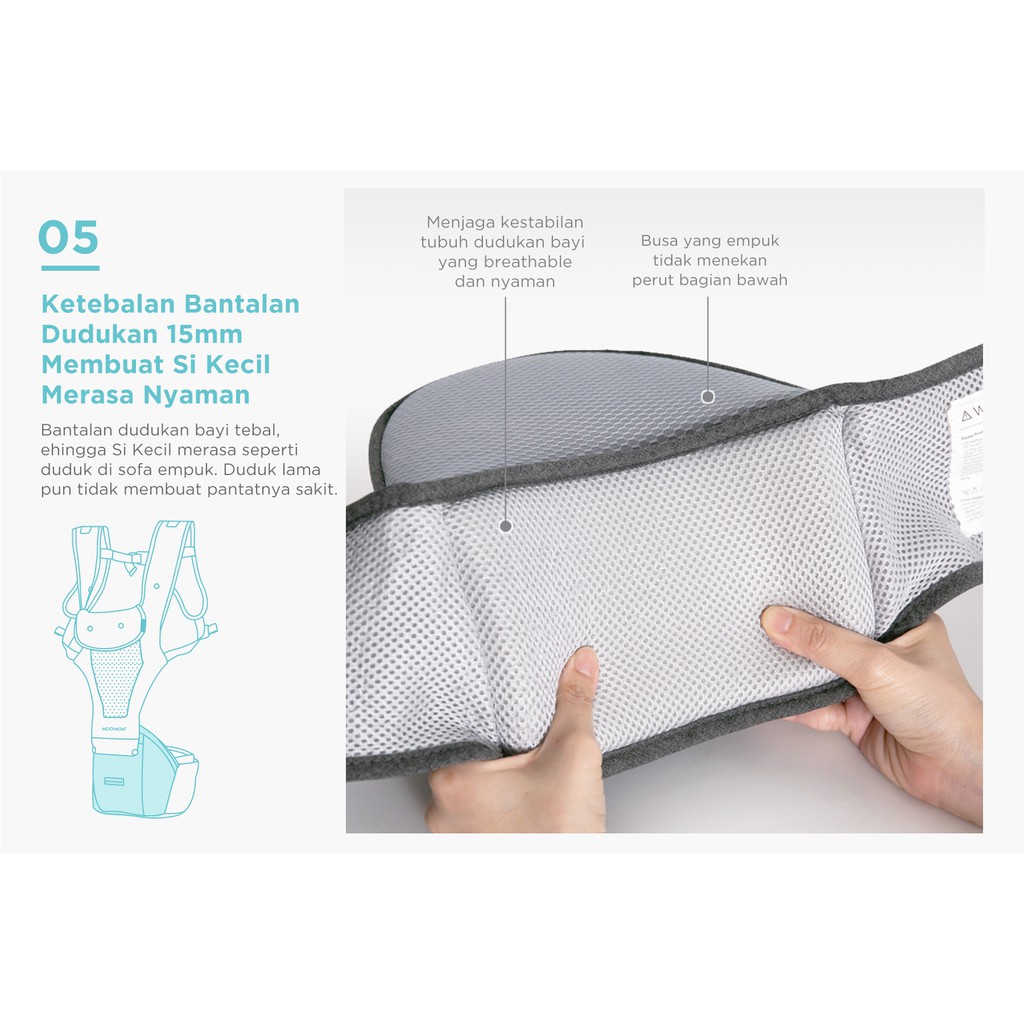 [PROMO] Mooimom Breathable Hipseat Carrier Gendongan Bayi