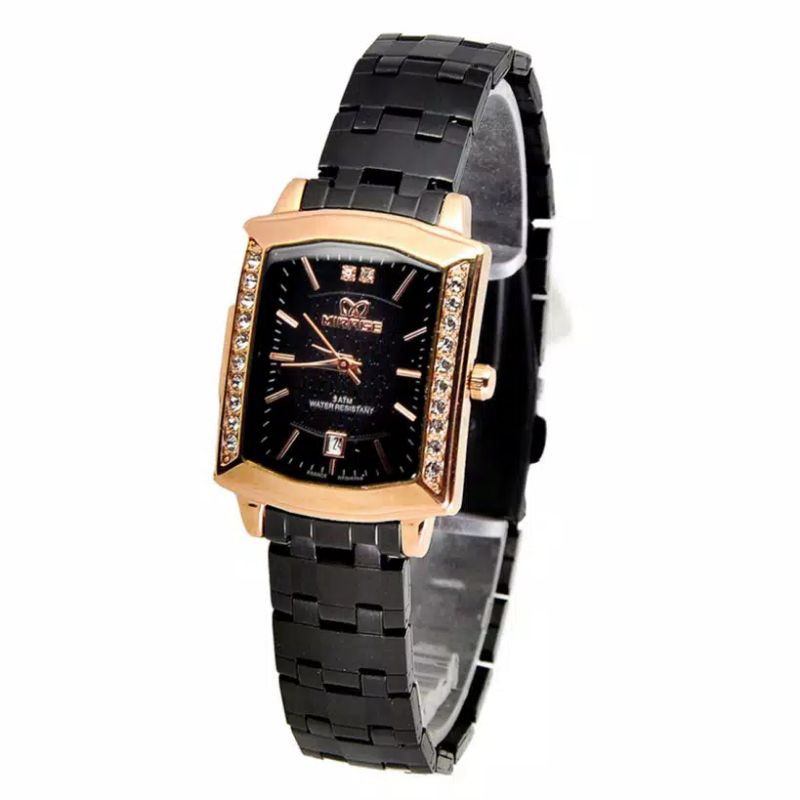 MIRAGE_7442 ORIJINAL JAM TANGAN WANITA BLACK GOLD