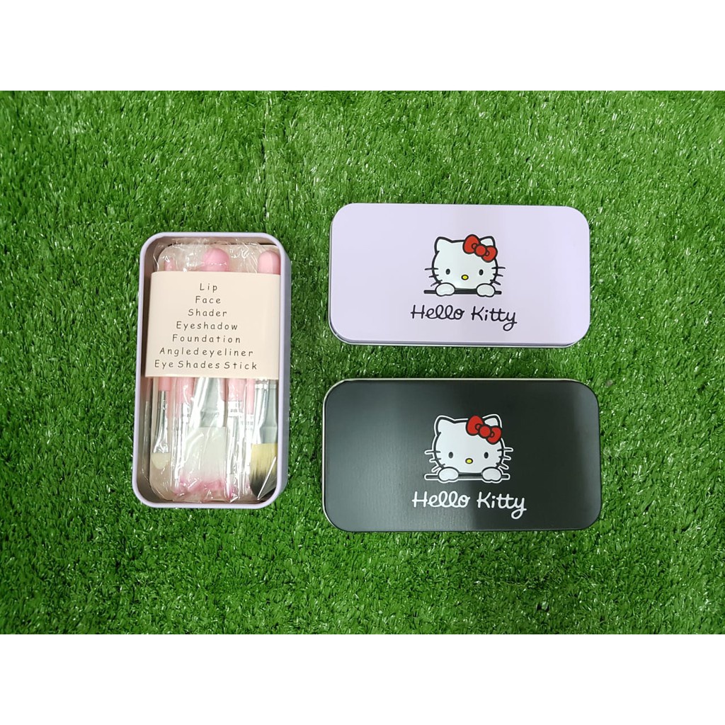 `ღ´ PHINKL `ღ´ Hello kitty kuas set kaleng makeup kosmetik untuk aplikasi eyeshadow eyebrow blush on