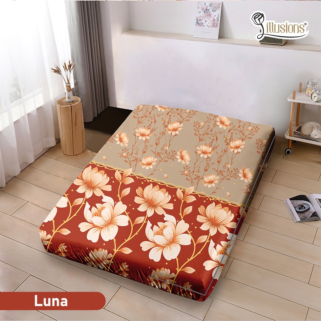 SS Sarung Kasur Busa Illusions 160x200x20 Sprei Retsleting 160 tinggi 20 Illusion