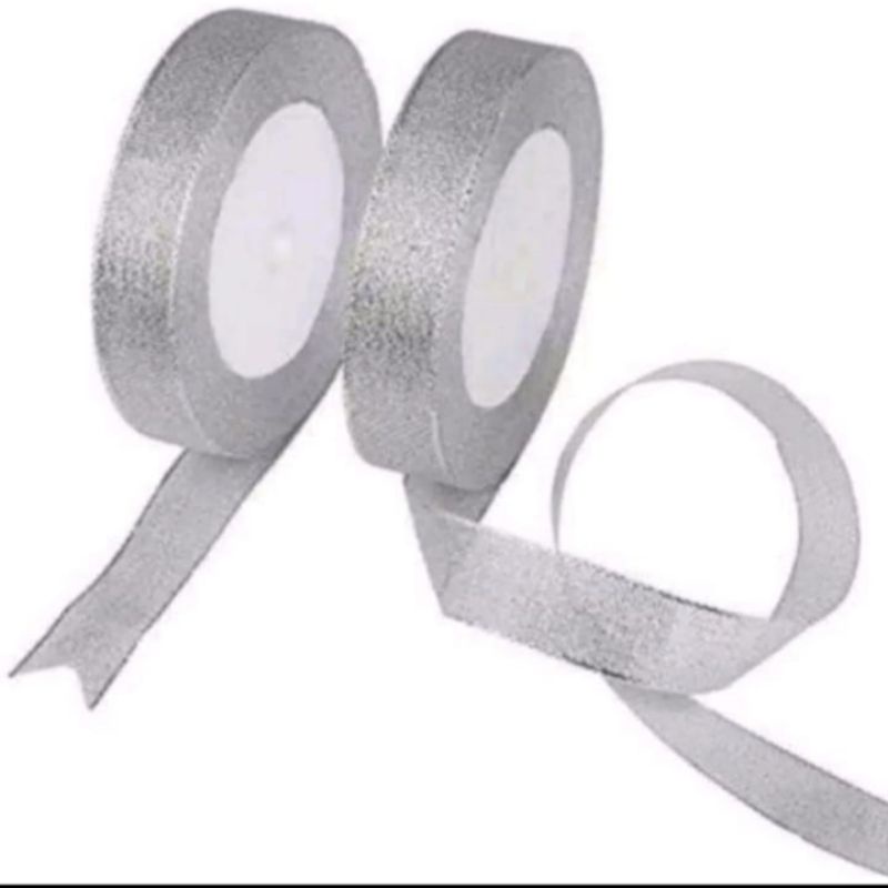 PITA RIBBON GLITER LEBAR 1/2&quot; ( 1,3cm ) HARGA PER ROLL ISI 20 METER