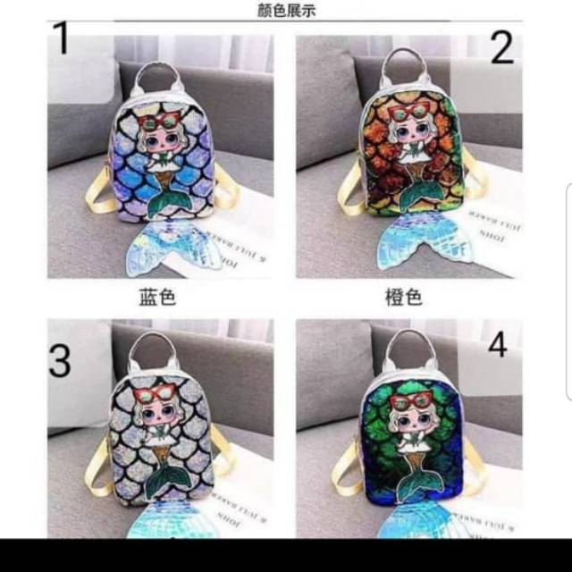 TAS LOL SEQUIN model ikan duyung IMPORT