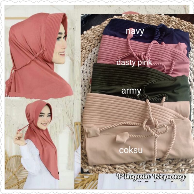 Hijab Bergo Tali Kepang Ulir