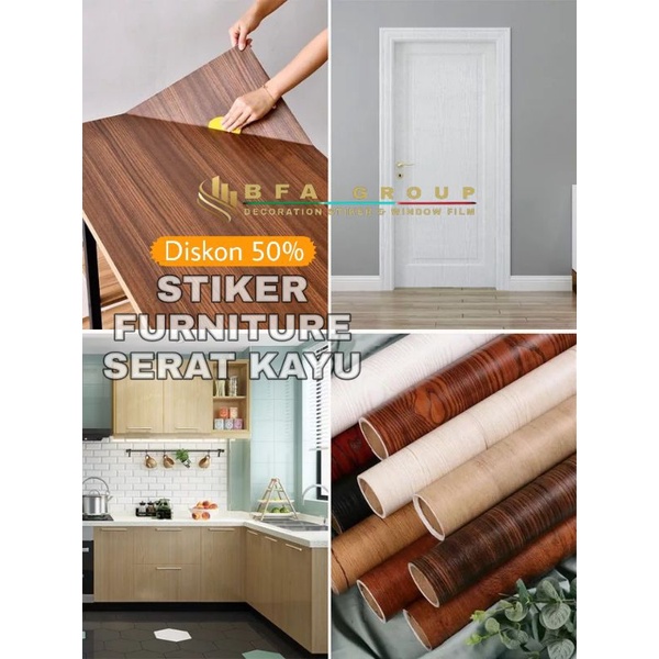 Wallpaper stiker kayu / stiker kayu serat / furnitur vinyl / sticker meja / wallpaper premium