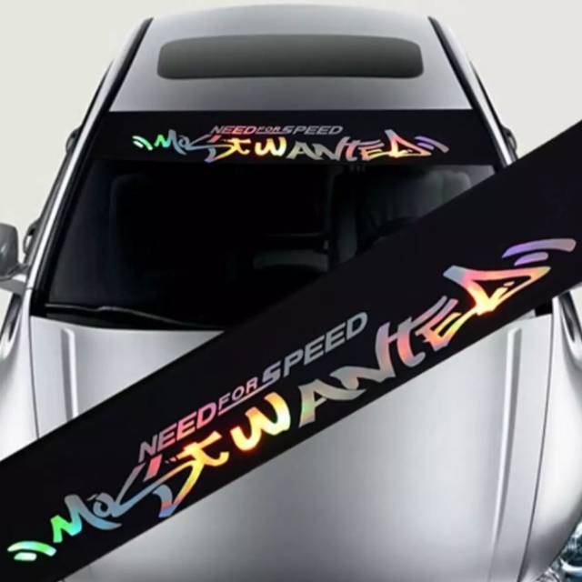 Stiker mobil kaca depan belakang most wanted hologram