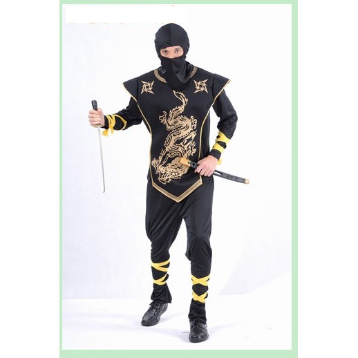 Costume Halloween Kostum Pesta  halloween costume ninja hitam dewasa pria kostum black dragon ninja