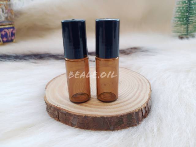 Botol Roll on Roller Kaca Amber Botol Kaca Roller Amber Botol Coklat Rollon tutup gold tebal dottera botol travel traveling parfum perfume parfume