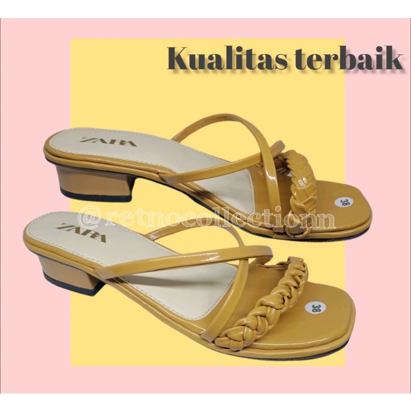 Sendal wanita heels zara/sandal wanita/heels/wedges/slop heels/slop wanita