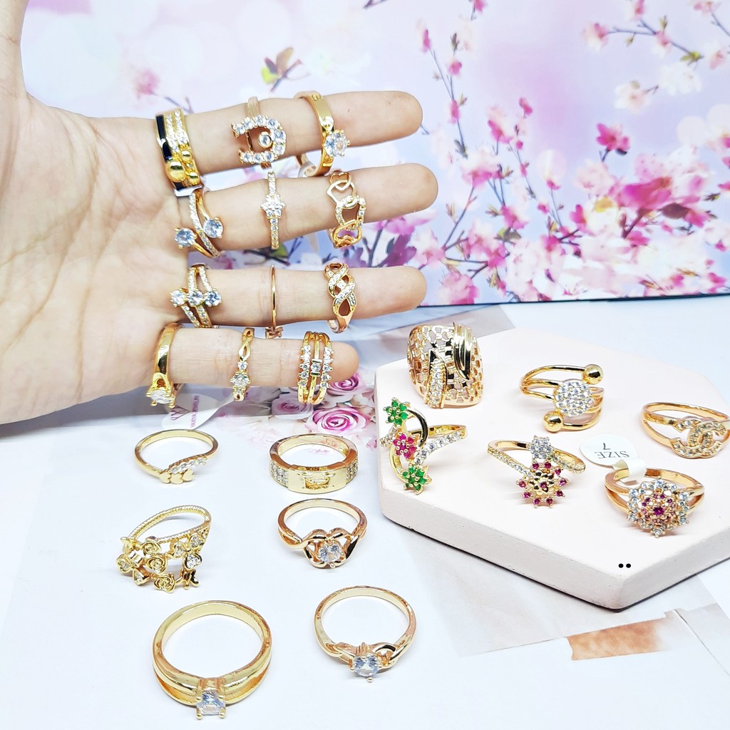 Paket Usaha Jualan 12pcs 24 36 Cincin Random Perhiasan Grosir Wanita Xuping 12 - BR473