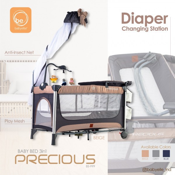 Babyelle Precious Box Bayi 999 XLR Baby Bed 3in1 tempat tidur bayi Precious Pline Side Bed Prestige