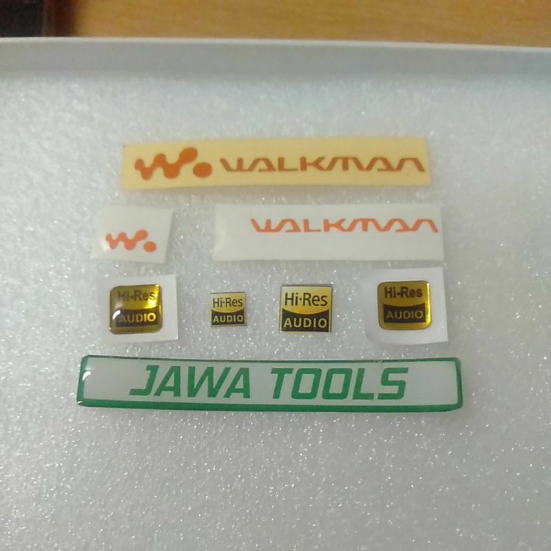 Stiker W. Walkman HI Res HiRes hires timbul untuk smartphone dap DAP radio speaker RADIO SPEAKER khu