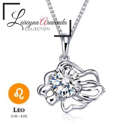 Kalung Titanium + Liontin Wanita Model Zodiak Kristal Crystal Swarovski KLZDK