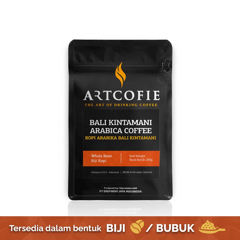 

Artcofie Kopi Bali Kintamani Arabica Pouch Biji / Bubuk 200gr (bubuk/Biji)