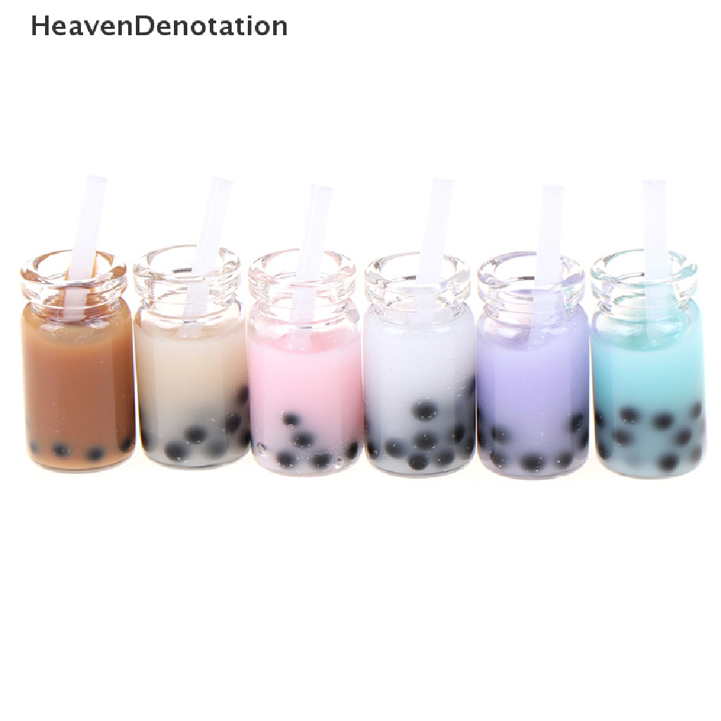 (Heavendenotation) 3pcs Miniatur Gelas Milk Tea Skala 1: 12 Untuk Dekorasi Rumah Boneka